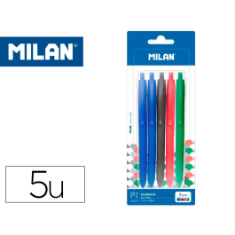 Milan Bolígrafo P1 Retractil Touch 1 mm Blister 5 Unidades Colores Surtidos Precio: 3.50000002. SKU: S7906324