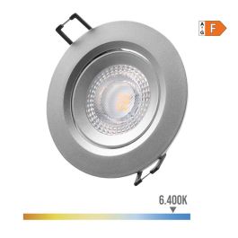 Edm Downlight LED empotrable redondo 5W 6400K luz fría, color cromo, Ø9 cm, IP20, 380lm, 120° apertura, clase F