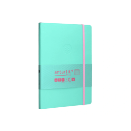 Antartik Cuaderno A5 Tapa Blanda Hojas Cuadriculadas Rosa y Turquesa 80 Hojas 80gr FSC