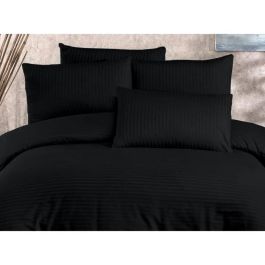 Juego de Cama ASI8683743939176 - 1 Funda Nórdica 220x240 cm y 2 Fundas Almohada 60x60 cm - 70% Poliéster 30% Algodón - Negro