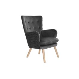 Butaca DKD Home Decor Natural Madera Poliéster Gris oscuro (66 x 67 x 92 cm) Precio: 164.68999998. SKU: B1KP7PXGGN