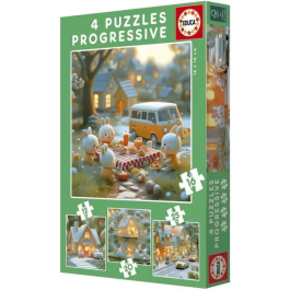 Educa Puzzle 12-16-20-25 piezas Ciudad de Conejitos +3 años