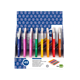 Liderpapel Portaminas 2 mm, Colores Surtidos, Con Goma de Borrar