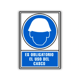 Archivo 2000 Pictograma Obligatorio Uso de Casco PVC Azul Luminiscente 210x297 mm