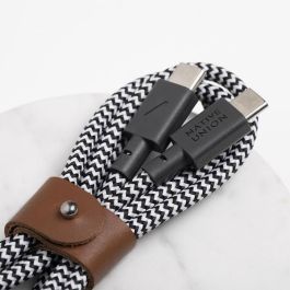 Native Union Belt Cable USB-C a USB-C 1.2 Metros Carga Rápida con Power Delivery Diseño Cebra