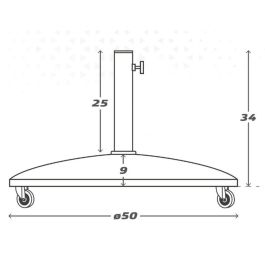 Base para Sombrilla Aktive 50 x 34 x 50 cm Cemento Acero Base para Sombrilla Aktive 50 x 34 x 50 cm Cemento Acero