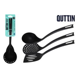 Quttin Set 3 Utensilios Nylon Negro - Set de cocina con 3 piezas, material nylon, color negro, dimensiones 30 cm de largo x 9.5 cm de ancho x 9.6 cm de alto (20 Cajas) Precio: 45.50000026. SKU: B188KLS878