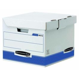 Fellowes Contenedor de Archivo con Tapa Fija Azul-Blanco, Sistema FastFold, Cartón Reciclado, Capacidad para 4 Cajas de 80mm Precio: 7.88999981. SKU: B184ANP2JD