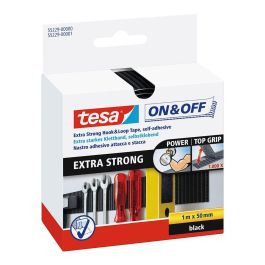 Tesa Cinta de Cierre Extrafuerte Adhesivo Negro 50 mm x 1 m Tecnología de Ganchos Resistentes Reutilizable Precio: 15.94999978. SKU: S7908383