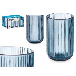 Vaso Alto Azul Oscuro Rayas 430Ml Vivalto 7X12CM (24 Unidades) Precio: 36.49999969. SKU: B1HRN87T9J