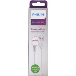 Philips Cable Lightning a USB 1.2m para iPhone, iPad - Compatible con dispositivos Apple
