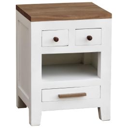 DKD Home Decor Mesita De Noche Urban Blanco Marron Mango Acacia 45 x 40 x 60 cm Precio: 151.68999956. SKU: B1AHCABQND