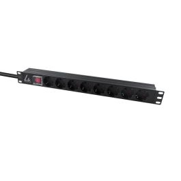 Lanview 19'' rack mount power strip, 1U, 16A with 8 x Schuko socket, C14 plug Precio: 28.78999948. SKU: B1BK4AQGGQ
