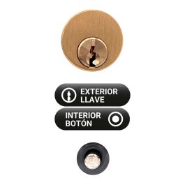 Micel Cerrojo de Sobreponer crr06 con Cilindro de 70mm, Placa de 105mm y Botón Interior, Acero Pintado Gris