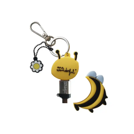 Wondee Memoria USB 32GB Abeja Llavero con Adaptador USB C Compatible Windows macOS Linux