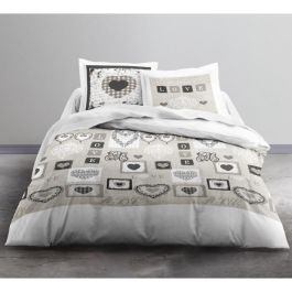 Today Juego de Cama 240x260 cm Matrimonio 100% Algodón 57 Hilos con 2 Fundas Almohada 65x65 cm - Eden White Print Today Juego de Cama 240x260 cm Matrimonio 100% Algodón 57 Hilos con 2 Fundas Almohada 65x65 cm - Eden White Print