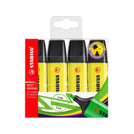 Stabilo Boss Original Marcador Fluorescente Amarillo Blíster 4 Ud