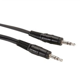 ROLINE 11.09.4501 Cable de Audio 3.5mm Macho a Macho, 1 m, Negro