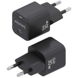 AISENS - CARGADOR GaN 30W, 1xUSB-C PD3.0 QC4.0, NEGRO