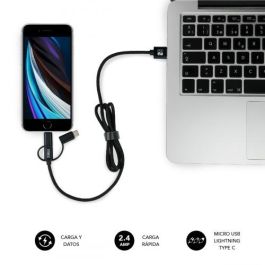 Cargador de Coche USB Universal + Cable USB-C Subblim SUB-CHG-4CC002 Negro 12 W