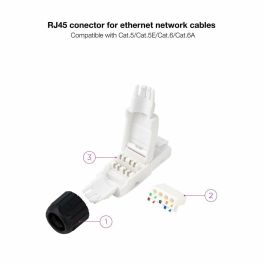 Nanocable Conector RJ45 UTP Cat.6A Auto-Crimpable (10 uds) para Redes Ethernet de Alta Velocidad