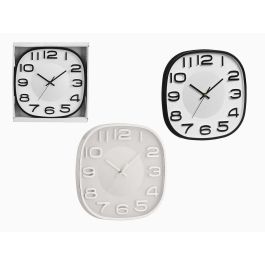 Giftdecor Reloj Cuadrado 30x30 cm de Plástico y Vidrio, Esfera Blanca, Colores Surtidos (Negro/Plata), para 1xAA Pila (12 Unidades) Precio: 66.50000038. SKU: B17AN7AWDD