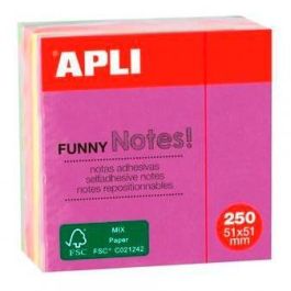 Apli Cubo De Notas Adhesivas Funny 51x51 mm Mini-Cubo 250H Colores Fluorescentes Surtidos Precio: 1.49999949. SKU: BIX11596