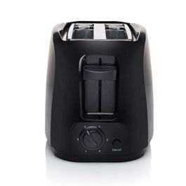 Tristar BR-1025 Tostador de Pan 800W Negro con 2 Ranuras, 6 Ajustes, Funciones Descongelar y Calentar, Bandeja Migas Extraíble