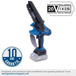 Scheppach BC-PS150-X Motosierra Inalámbrica 6 Pulgadas 20V IXES - Longitud de Corte 150 mm