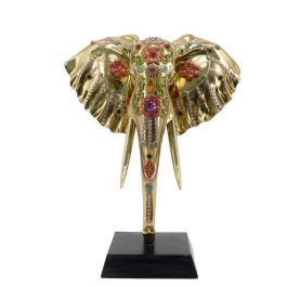 DKD Home Decor Figura Decorativa Elefante Colonial Resina, Estatua de Adorno en Colores Dorado y Negro, Dimensiones: 55.5 x 43 x 22 cm Precio: 61.18728. SKU: S3030199