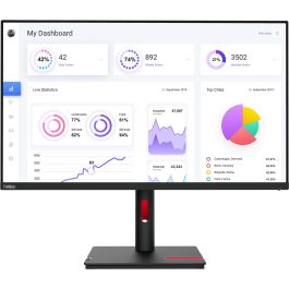 Lenovo ThinkVision T32p-30 Monitor 31.5" 4K UHD IPS (3840x2160) 4ms 60Hz HDMI DP USB-C Pivot Black