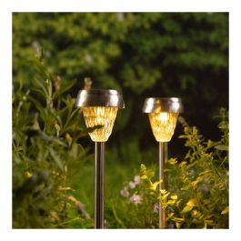 Lumineo Baliza inox luz cálida 24 x 8 cm, pack de 4 unidades