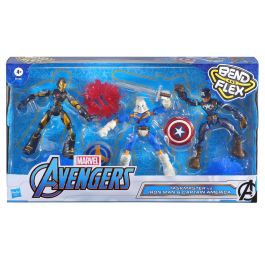 Hasbro Avengers Iron Man & Capitán América E9198 Figuras Bend and Flex Marvel