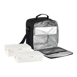 Fagor Bolsa Porta Alimentos Tappy Max con Tuppers, Material Semi-Rígido, Aislante Frío/Calor, Incluye 2 Contenedores Herméticos, 20x14,5x26cm