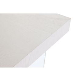 Escritorio DKD Home Decor Blanco Transparente Cristal Madera MDF 120 x 50 x 76 cm Escritorio DKD Home Decor Blanco Transparente Cristal Madera MDF 120 x 50 x 76 cm