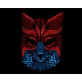 Atosa Máscara Zorro Luz Led con Sensor de Sonido para Fiestas, Halloween y Carnaval