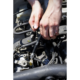 Aeg Llave de Bujía Diésel con 3 Enchufes Cardán 8mm 10mm 12mm Acero Inoxidable Mango T Espuma Antideslizante