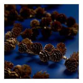 Guirnalda de 15 Micro LED, 110 cm, Luz Cálida, Interior, Piñas o Bellotas, con Programador, Pilas AA