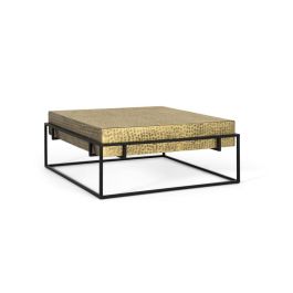 GINER Y COLOMER Mesa de Centro Cuadrada con Estructura de Hierro Dorado y Tapiz Troquelado Precio: 609.9973. SKU: B14AR8KZVM