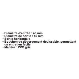 Edouard Rousseau ROU3047403202591 Sifón Salida Horizontal Ø40 mm PVC Gris Rosca 47,5 mm
