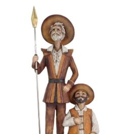 DKD Home Decor Figura Tradicional Quijote de Resina Marrón Plateado 8 x 25 x 9 cm Colección Dulcinea