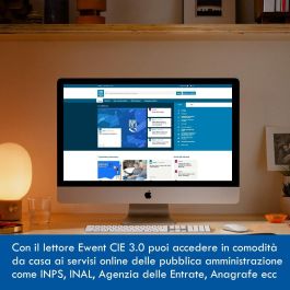 Ewent EW1053 Lector de Tarjetas Inteligentes Sin Contacto USB NFC para DNIe, Tarjeta Sanitaria, Windows, Mac - Negro