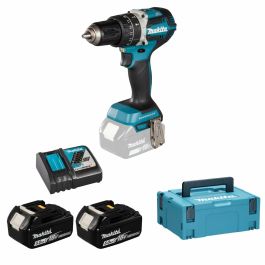 Makita DHP484RTJ Taladro Percutor a Batería 18V 5Ah (2 Baterías Incluidas) con Cargador y Maletín