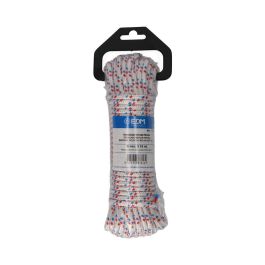 Edm Cuerda trenzada blanca con pintas nylon, 6 mm x 15 m, tricolor