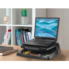 Q-connect Soporte Portátil y Monitor PC KF15625 Plataforma Acolchada Antideslizante Superficie 370x235 mm Soporta hasta 5kg