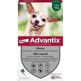 Pipetas antiparasitarias ADVANTIX 6: para perros muy pequeños de 1,5 a 4 kg Precio: 45.50000026. SKU: B1C35M9TEK