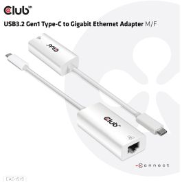 Club3D Adaptador USB 3.2 Tipo C a RJ45 Gigabit LAN St/Bu