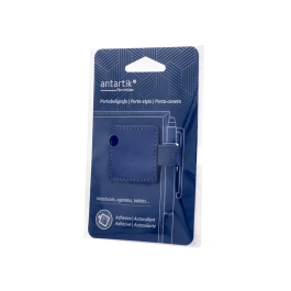 Antartik Portabolígrafo Autoadhesivo para Cuaderno, Elástico Ajustable hasta 15mm, Color Azul Marino, 40x40 mm