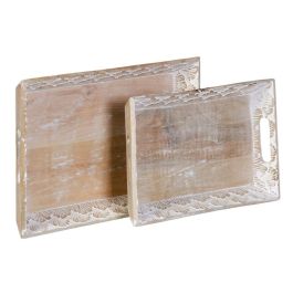 Bandeja de Aperitivos 45,5 x 30,5 x 5,5 cm Blanco Madera de mango (2 Unidades) Precio: 41.50000041. SKU: S8802064