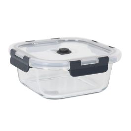 Quttin Fiambrera Cuadrada con Tapa, 750 cc, 16.5 x 16.5 x 6.9 cm (6 Unidades)